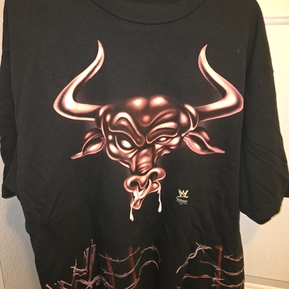 WWE Cactus Jack x Travis Scott The Rock Black and brown Bull Graphic Tee - Picture 1 of 2